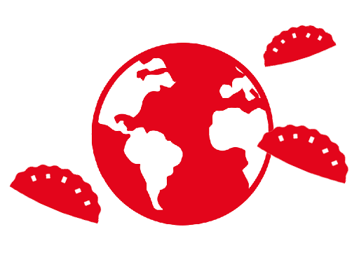 Red globe, gyoza, number 6.